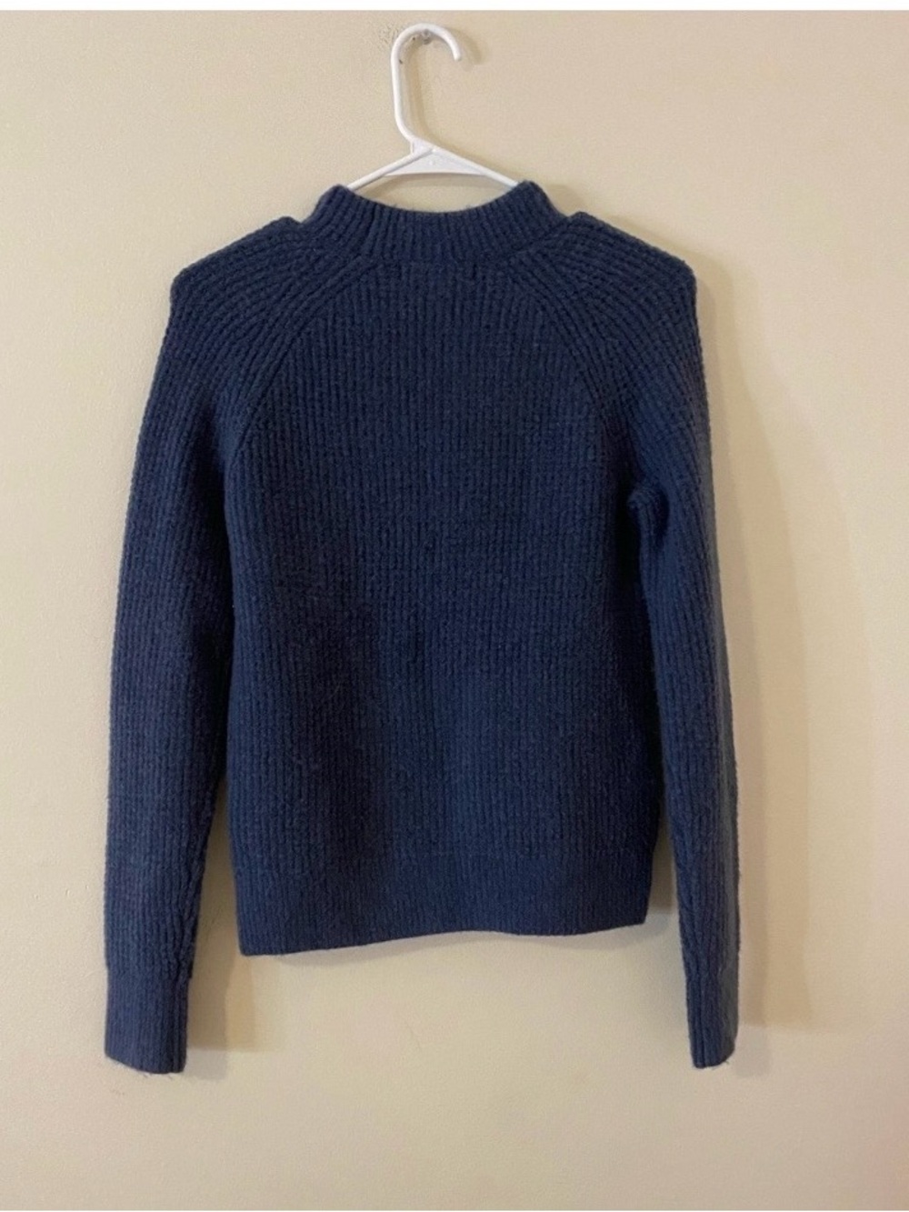 Banana Republic wool blend Navy Ribbed Turtleneck Sweater